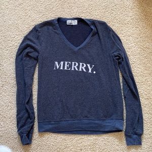 Wildfox Christmas navy sweater